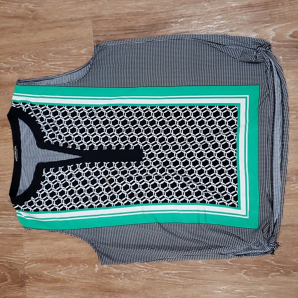 (XL) Jones New York Signature Patterned Sleeveless Top Optical Illusion